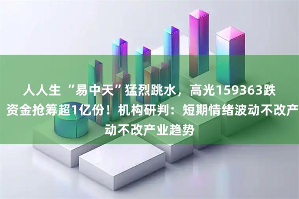 人人生 “易中天”猛烈跳水，高光159363跌逾3%，资金抢筹超1亿份！机构研判：短期情绪波动不改产业趋势